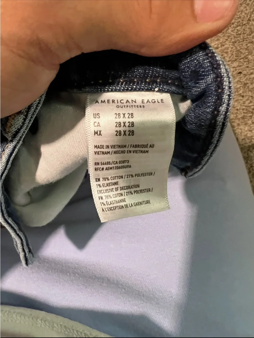 American Eagle Outfitters Men's Distressed Blue Straight Jeans